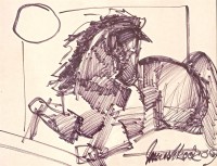 Mashkoor Raza, 10 x 14 Inch, Marker On Paper, Abstract Painting, AC-MR-747